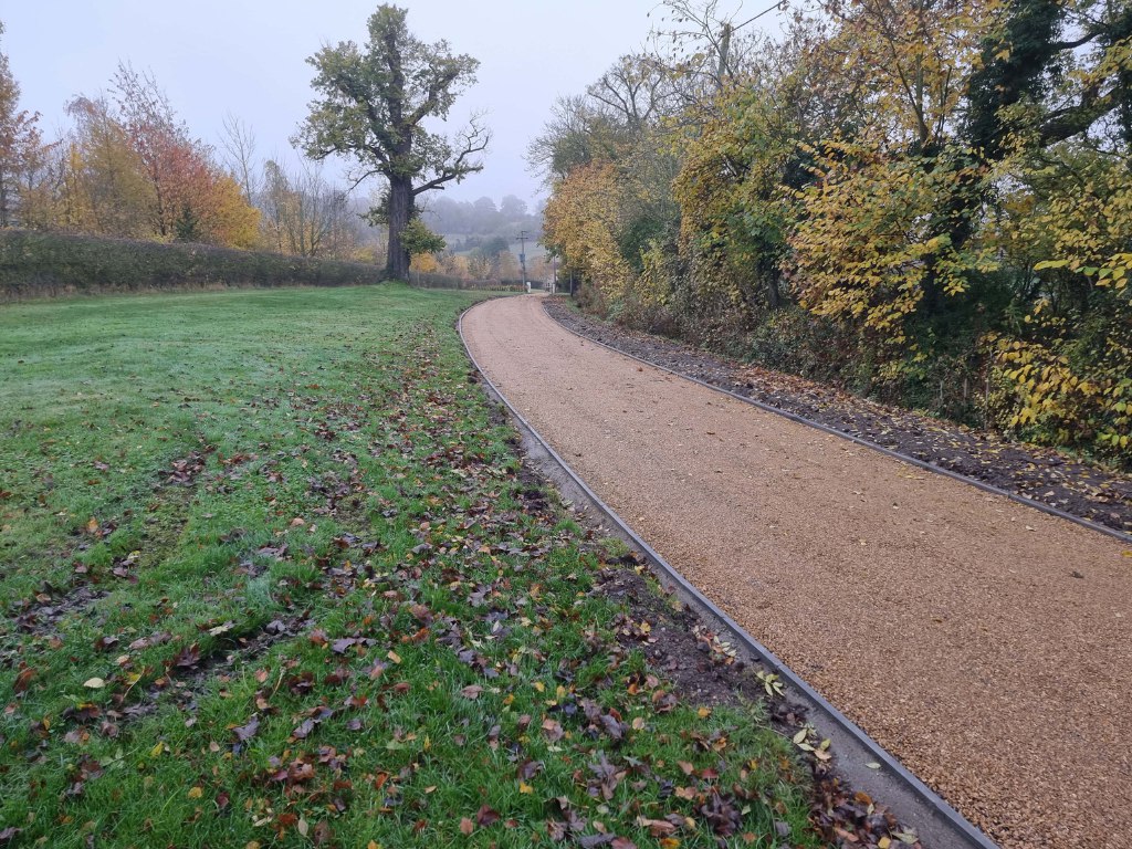 This is a large driveway which has just had a tar and chip driveway installed on by Towcester Driveways